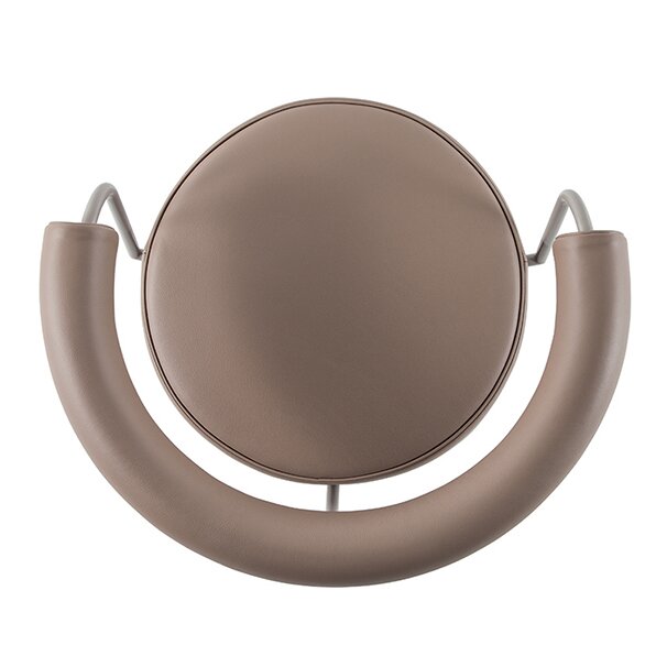 Cassina LC7 Swivel chair ivory frame beige leather top view